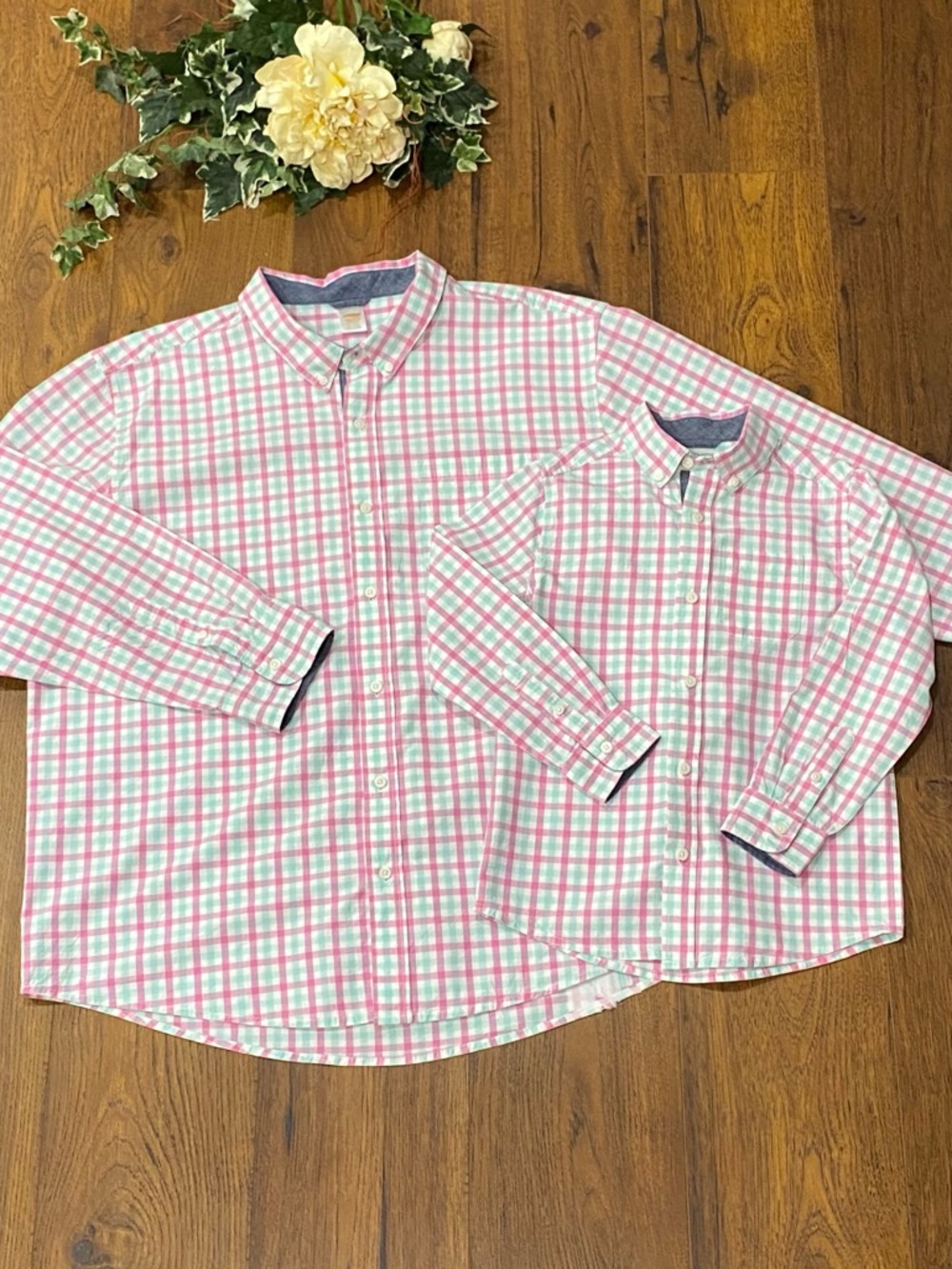 ☕️Gymboree ‘Time for Tea’ Mens Dad and Me Plaid Button-Down Shirt